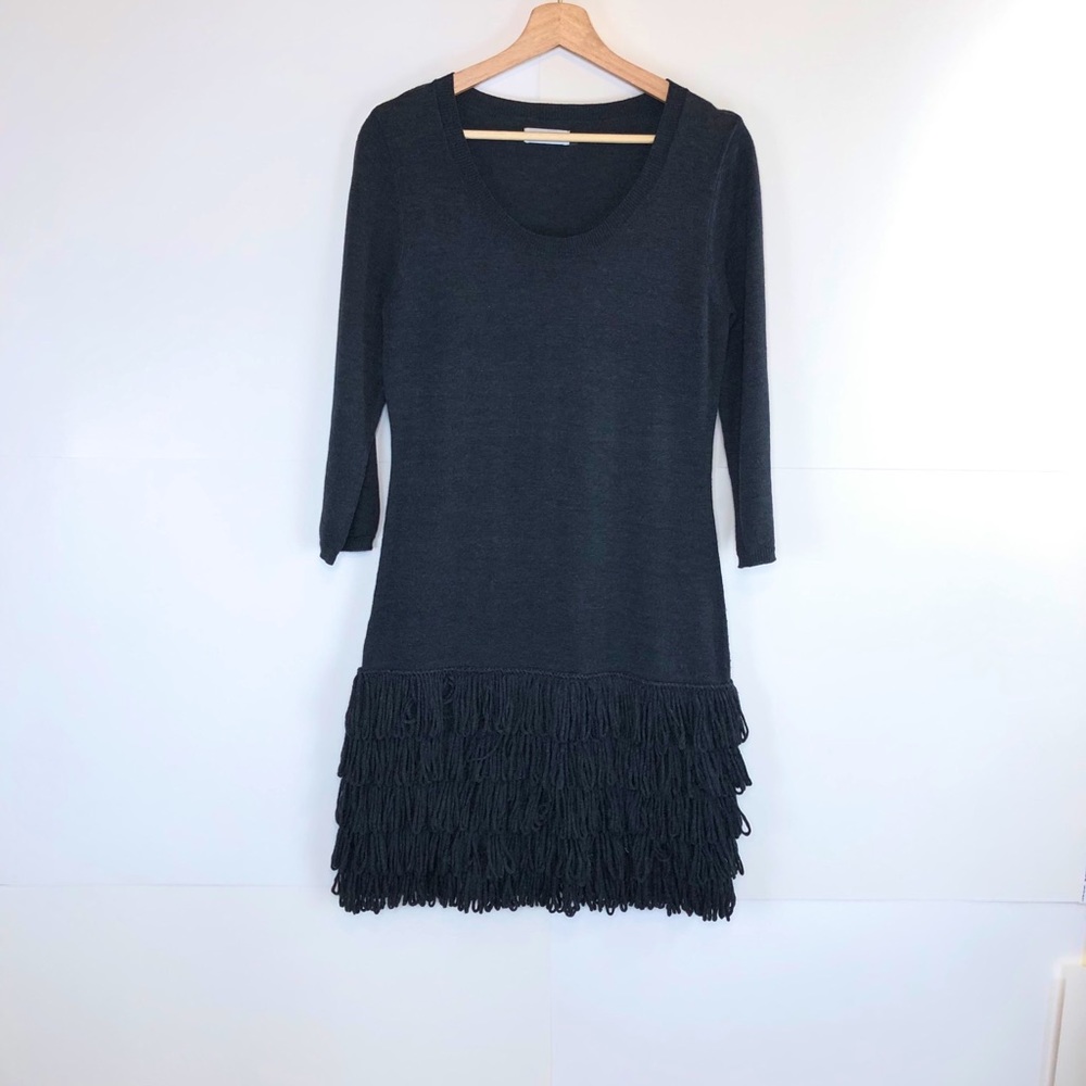 Calvin Klein Dark Gray Sweater Dress 3/4 Sleeve M